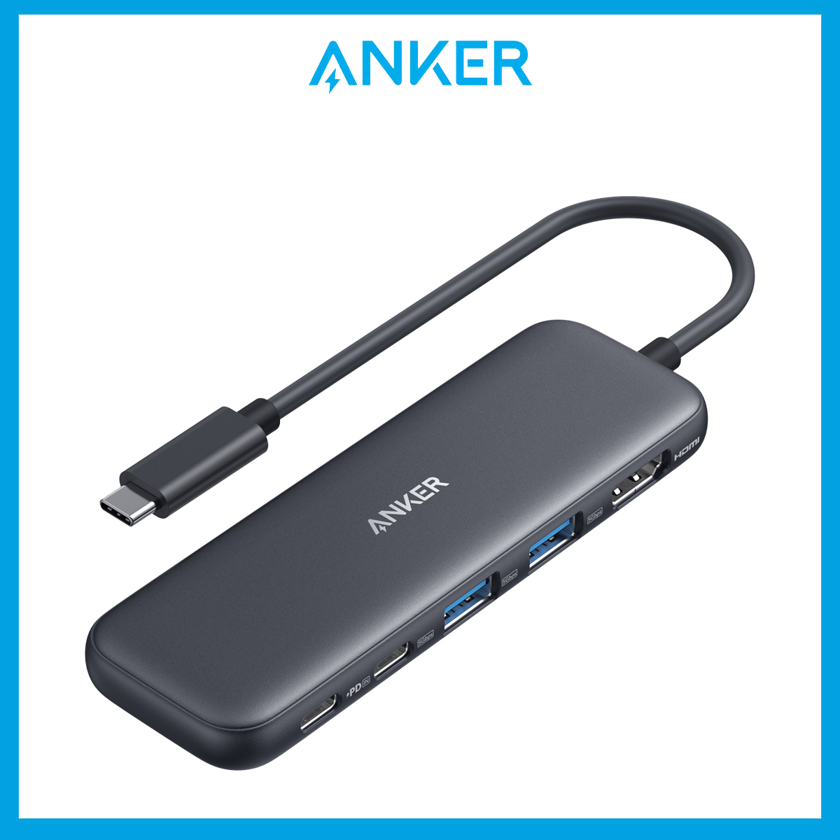  Anker 332 USB-C Hub (5-in-1) with 4K HDMI Display, 5Gbps - and  2 5Gbps USB-A Data Ports and for MacBook Pro, MacBook Air, Dell XPS, Lenovo  Thinkpad, HP Laptops and More 