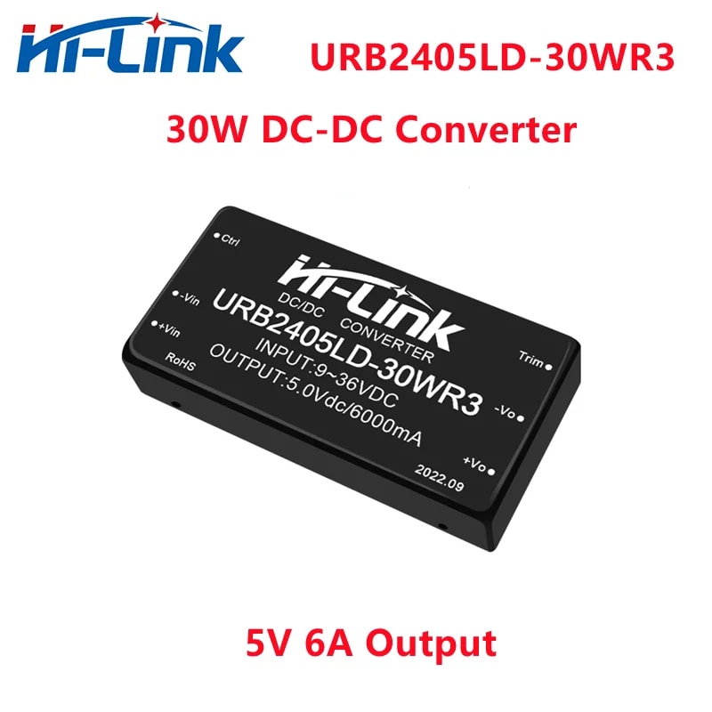 【Free Returns】 Hi-Link 5v 6a Output Dc Dc Step Down Converter 9-36v Input Urb2405ld-30wr3 91% Efficiency Isolated Dcdc Power Supply Module