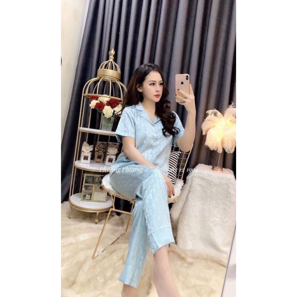 Bộ lụa gấm tay cộc quần dài cao cấp loại 1