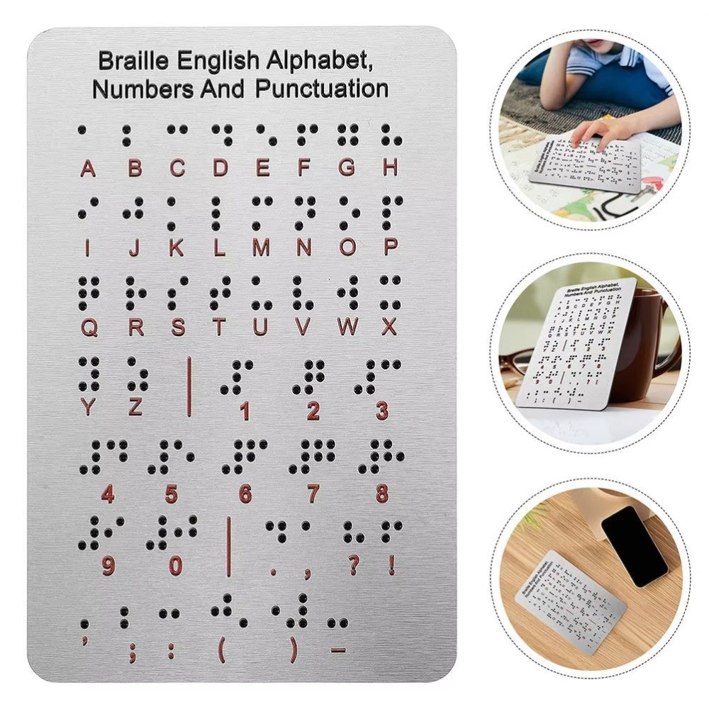 Braille Teaching Aid Tool Aluminum Braille Alphabet Board Efficient ...