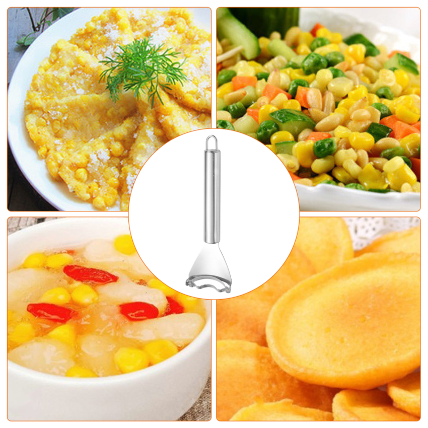 Corn Cutter Stainless Steel Corn Cob Peeler Tool Stripper with High Quality Ergonomic Handle Corn planer for Kitchen Meals Making