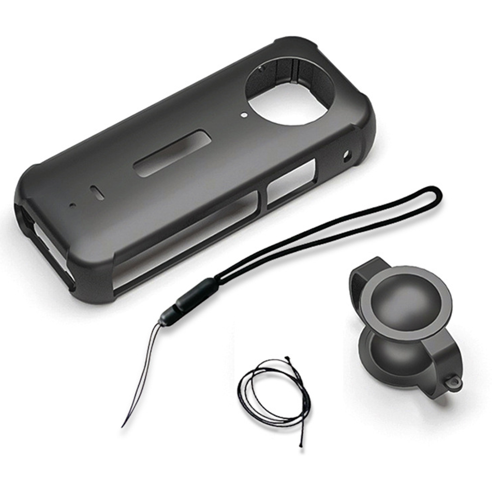 SZC Protective Case with Lanyard Anti-drop and Anti-lost Case 360 X3 Silicone Case with Anti-drop Lanyard Lens Cover Protection for Insta 360 Camera
