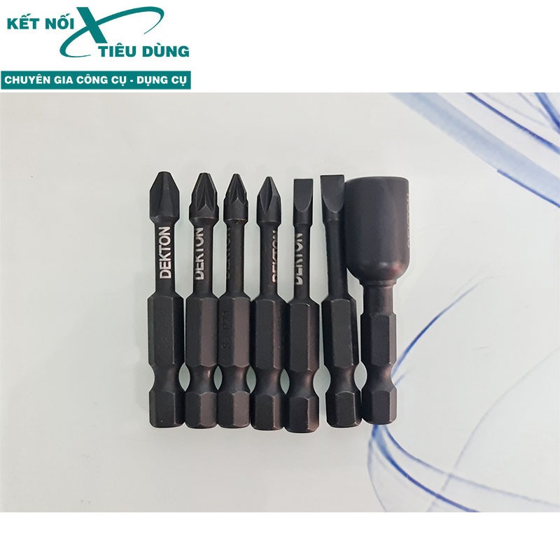 Bộ mũi bắn vít 7 món dekton kết nối tiêu dùng pttx1605