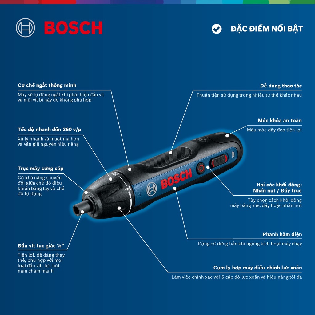Máy vặn vít dùng pin Bosch GO GEN 2