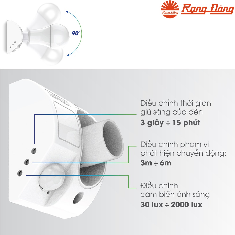 Sensor socket E27 Rang Dong light & motion