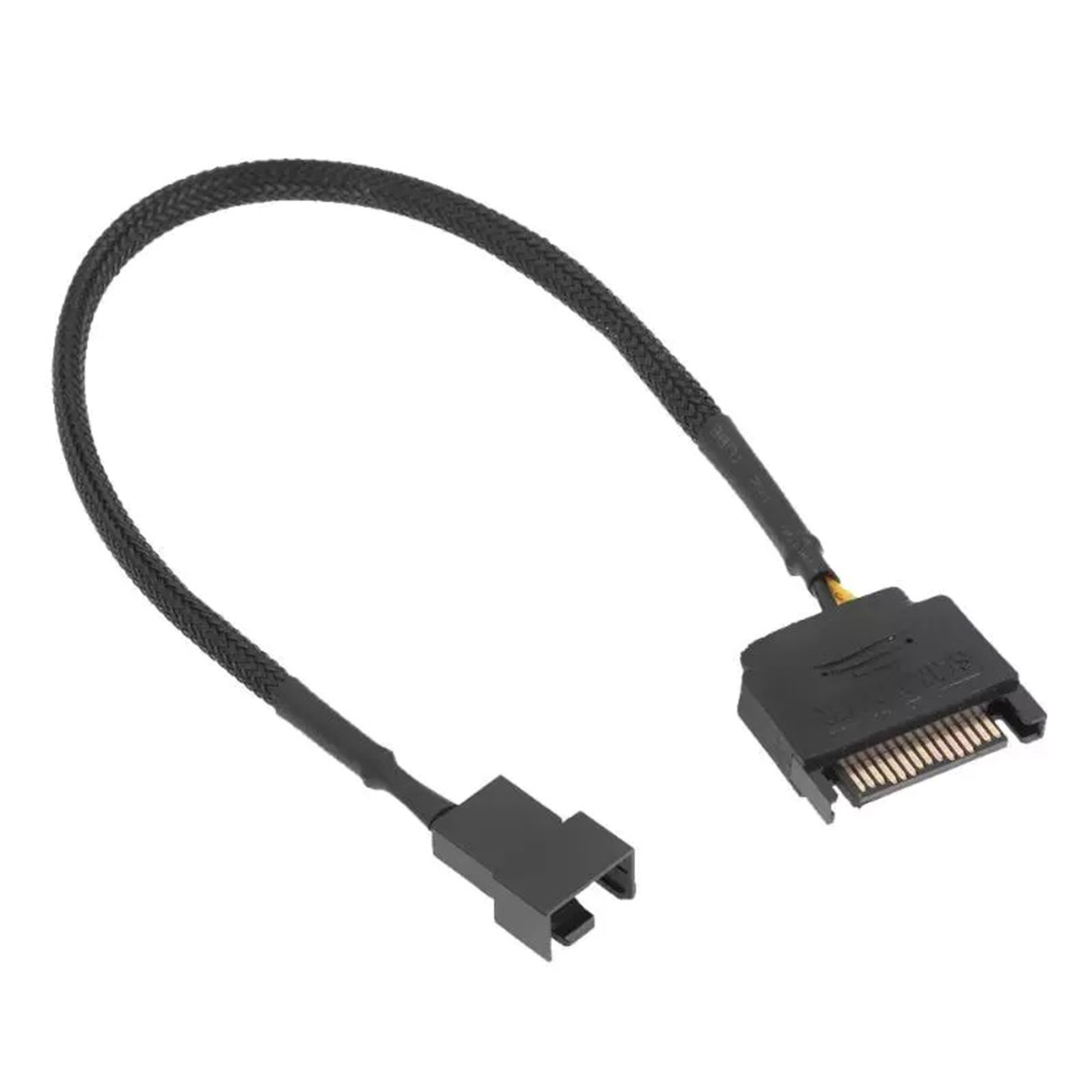 SATA to 3 Pin/4 Pin PWM Sleeved Fan Power Adapter Cable Computer Cooler Cooling Fan Power Cable Replacement Connector