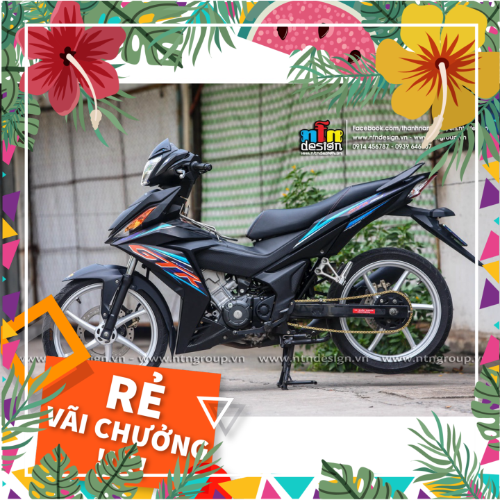 Tem rời GTR cam - xanh dán Winner V1 đen