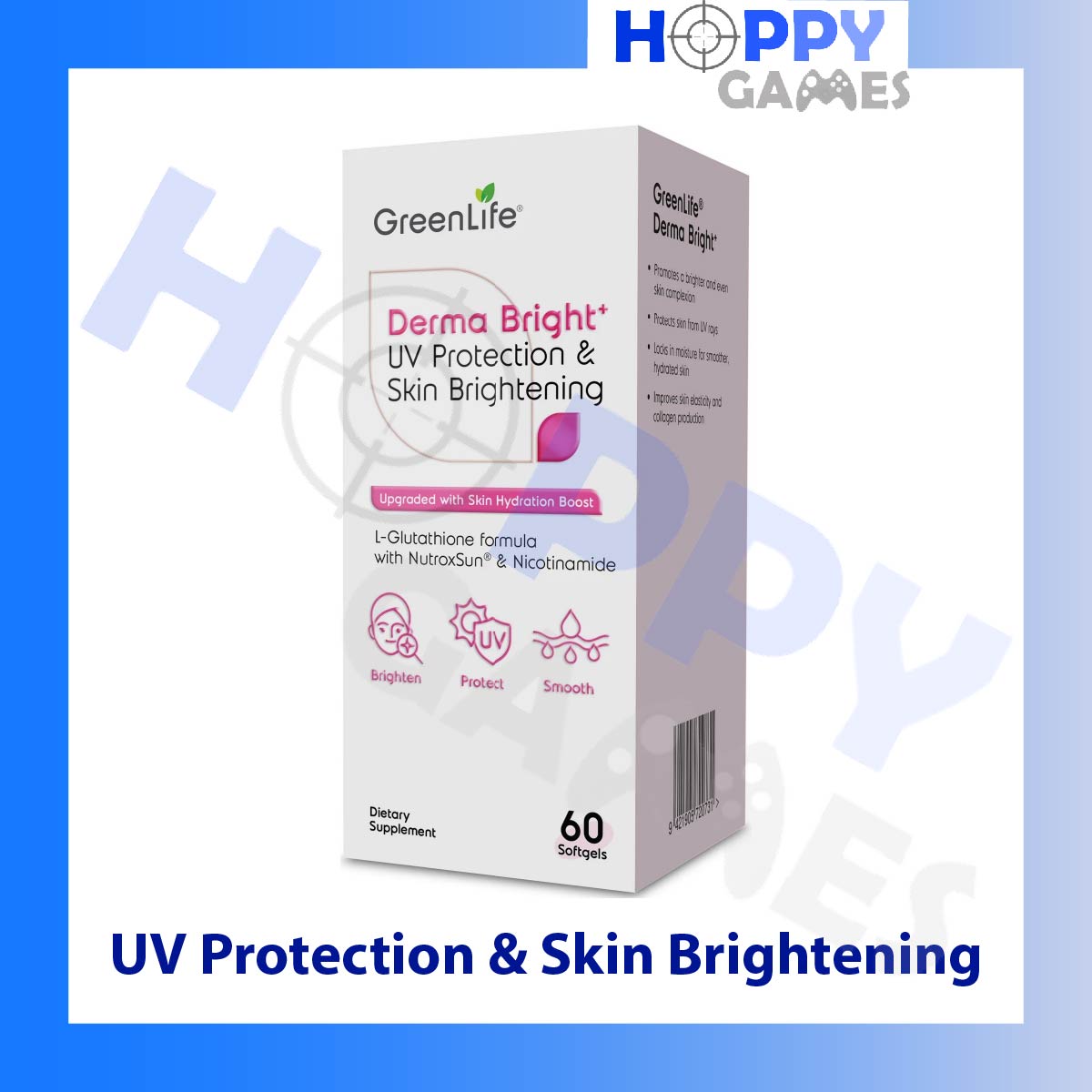 derma bright glutathione NEW PACKAGING* [AUTHENTIC] GreenLife DermaBright UV Protection Skin  Whitening Brightening (60 softgels) Green Life Derma Bright Skin Bright