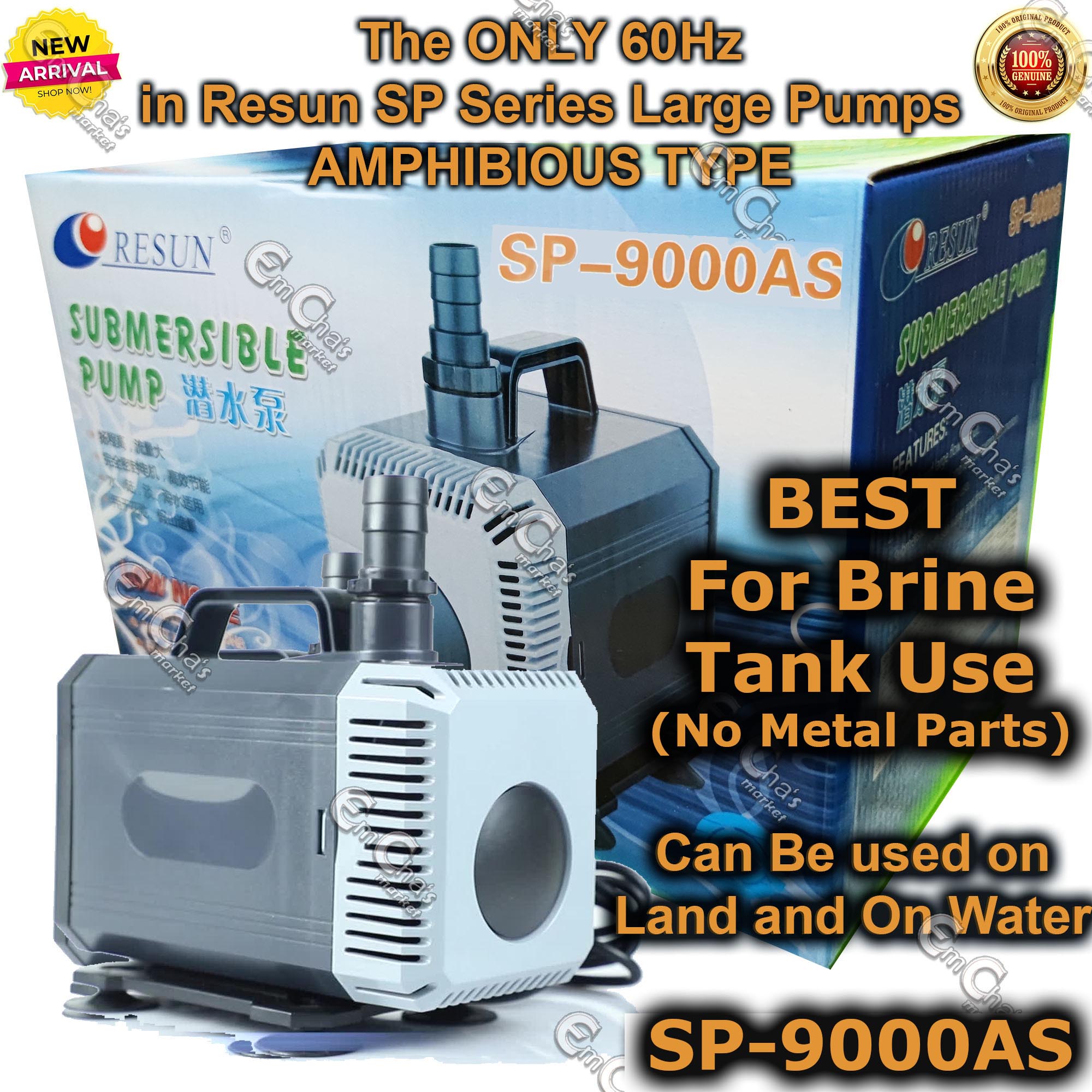 Resun Big Pump SP9000AS 60Hz Amphibious Pump Best Pump for Brine Tank