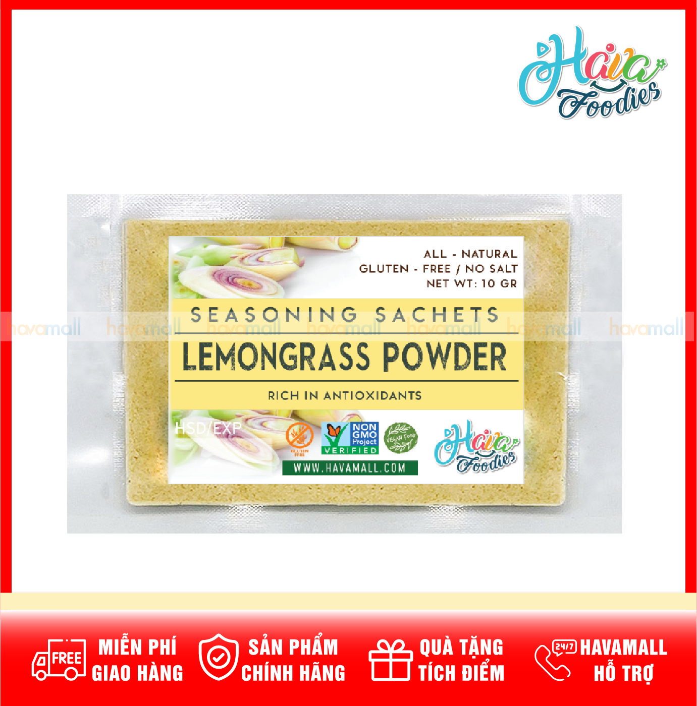 [HOÀN TIỀN MAX 10%][ HÀNG CÔNG TY NHẬP KHẨU ] Bột Sả Bịch 10gr - Lemongrass Powder