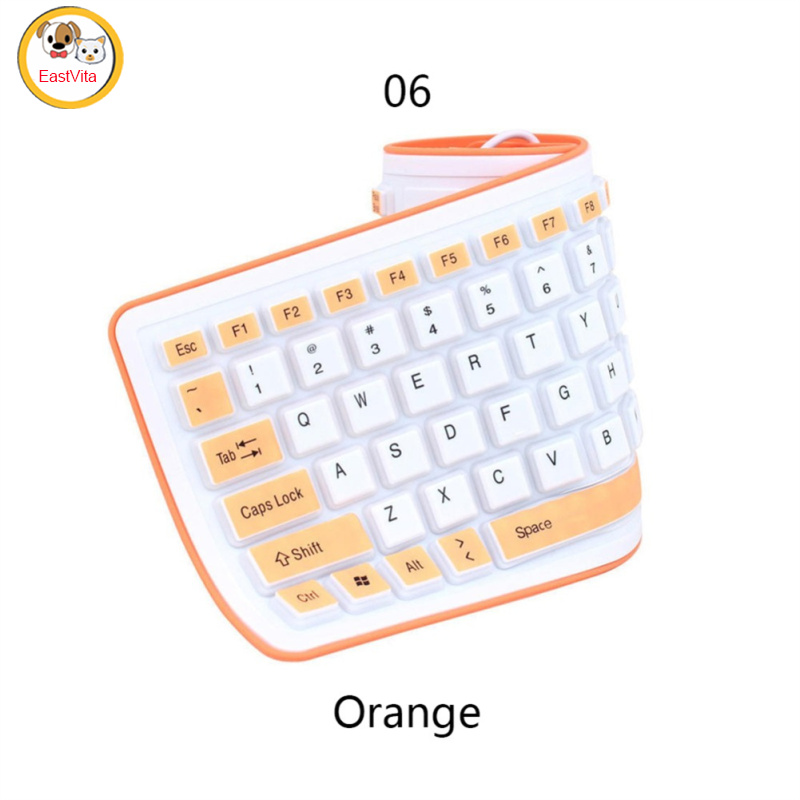 Portable Silent Foldable Silicone Keyboard Usb Flexible Soft Waterproof Roll Up Keyboard For Pc Laptop
