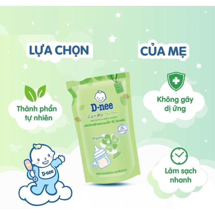 Nước rửa bình sữa Dnee 500ml (Chính hãng có tem Công ty Đại Thịnh)