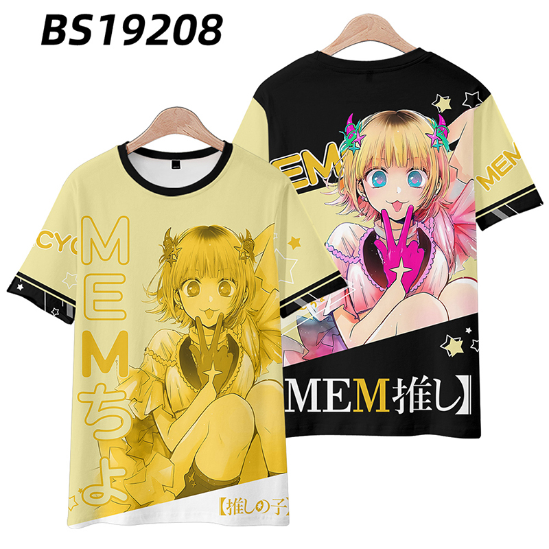 Oshi no Ko Anime Tshirt Short Sleeve Top Cosplay Tee Hoshino Ai Arima Kana Kurokawa Akane Women 3D Shirt Plus Size