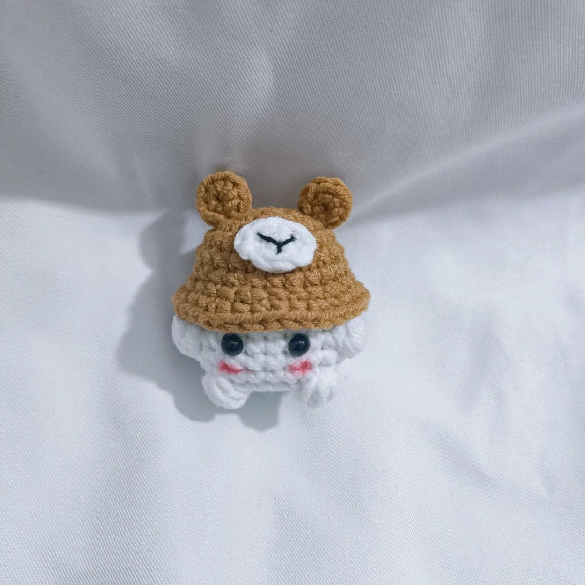 Móc khóa bé nấm bằng len handmade
