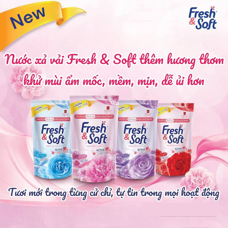 Combo 3 túi Nước Xả Fresh & Soft Thái Lan 550ml Mềm Vải