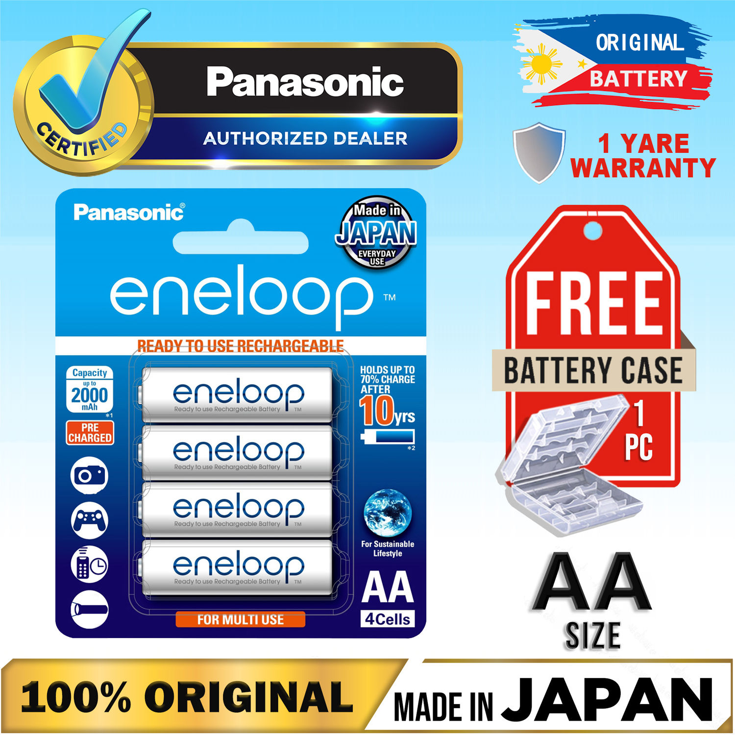 Panasonic Eneloop Pro Original Rechargeable Battery 1.2V AA NI-MH