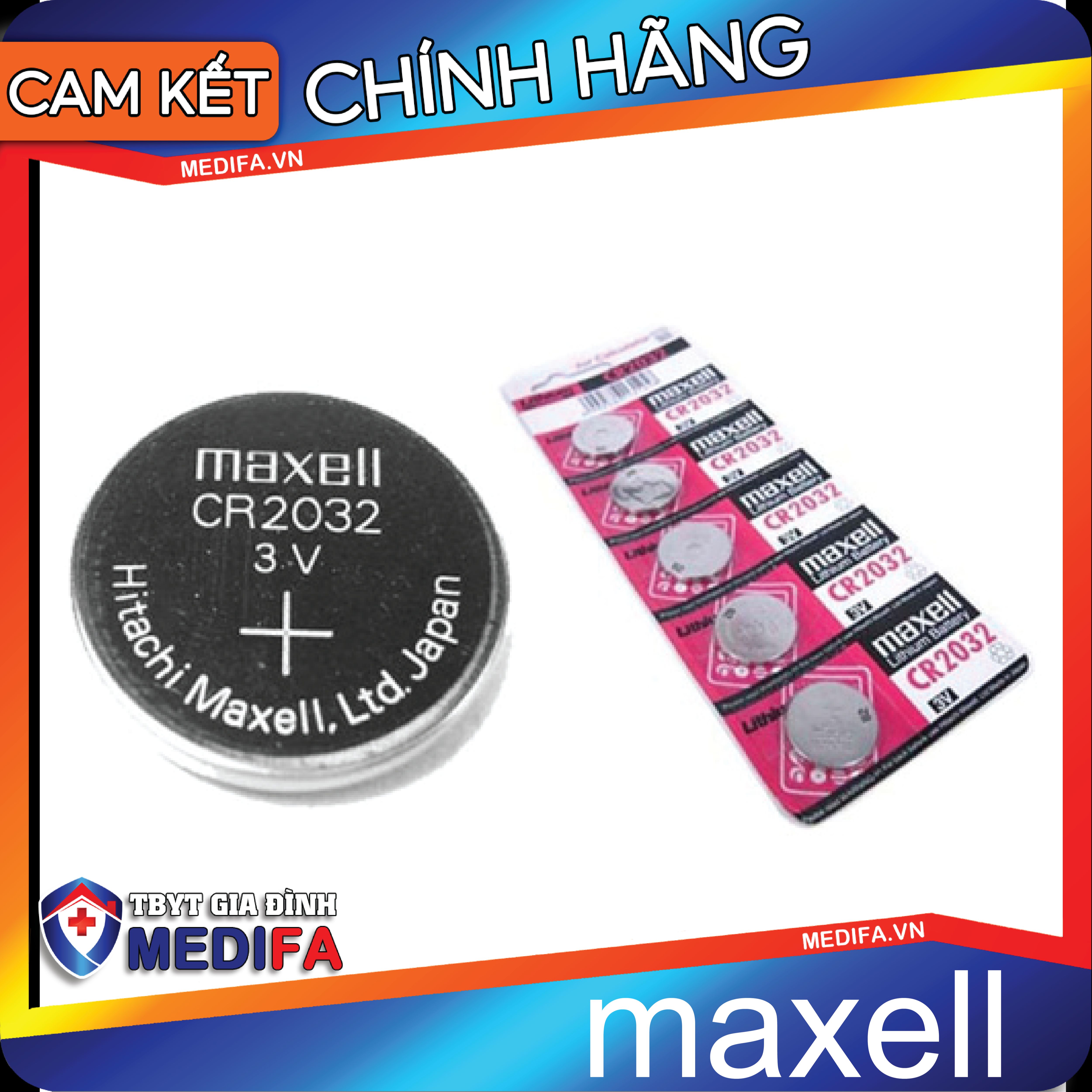 Pin CR2032 (pin nhiệt kế điện tử omron MC720), Pin chính hãng thumbnail