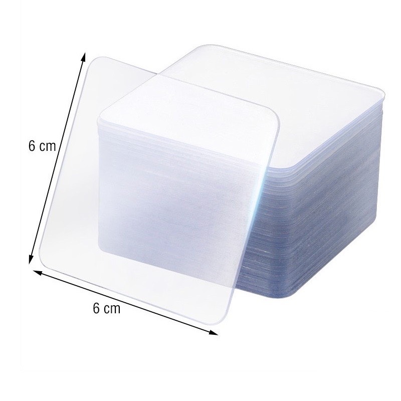 set 3 Miếng dán dự phòng dùng cho kệ dán tường, dán 2 mặt trong suốt