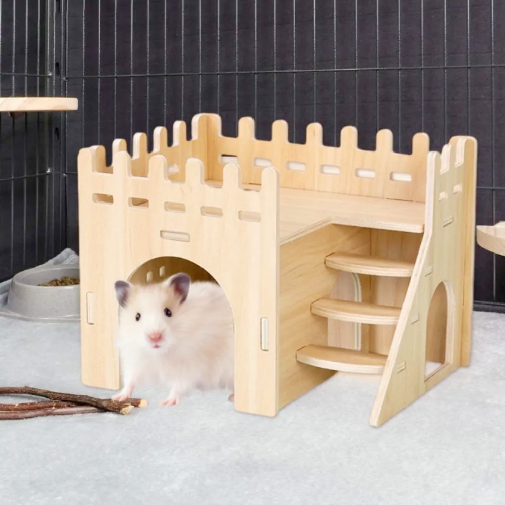 Hamster Sleeping Nest DIY Hamster Solid Wood Small House Small Pet ...