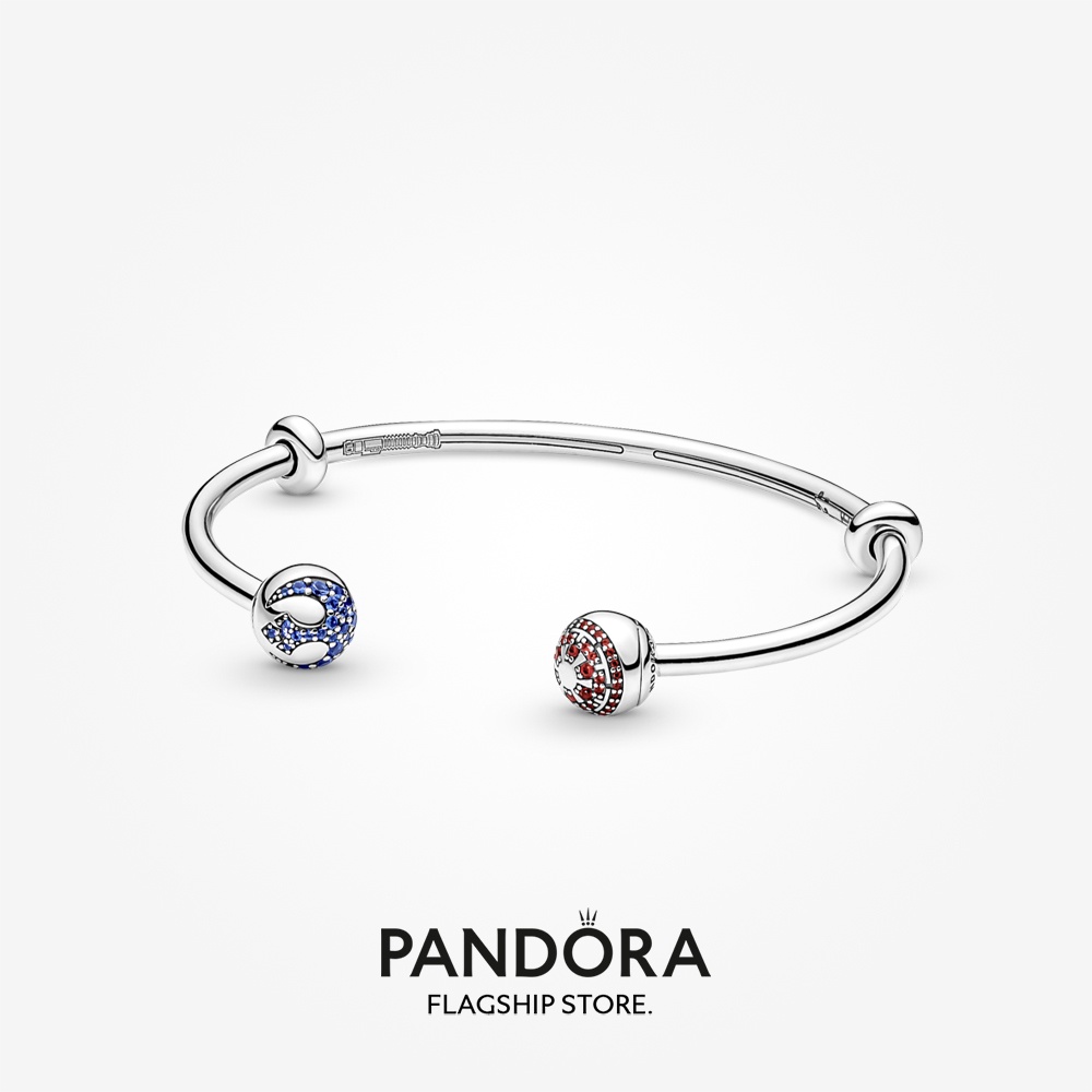 2023 New Original Pandoras Moments Star Wars™ Light & Dark Side Logo Open Bangle