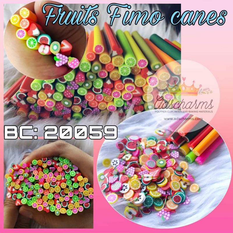Fimo Polymer Clay Cane Nail Art Fruit Canes Rods Sticker - China Polymer  Fimo Clay Nail Cane and Nail Slice Charms Set price