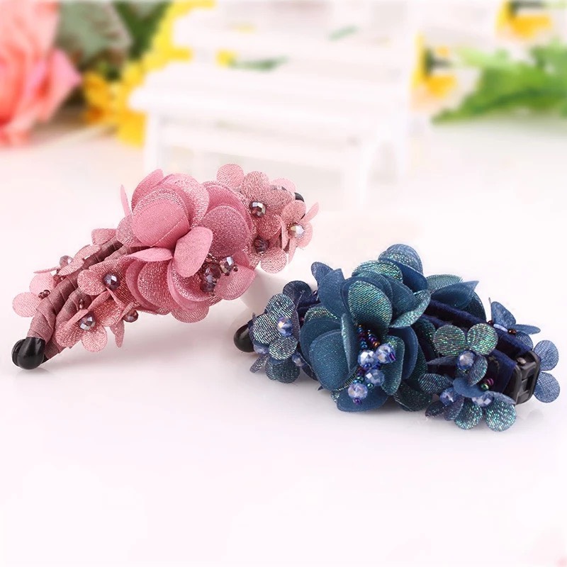 Kẹp Tóc Dọc Đính Hạt Cườm Cao Cấp-phukienteen