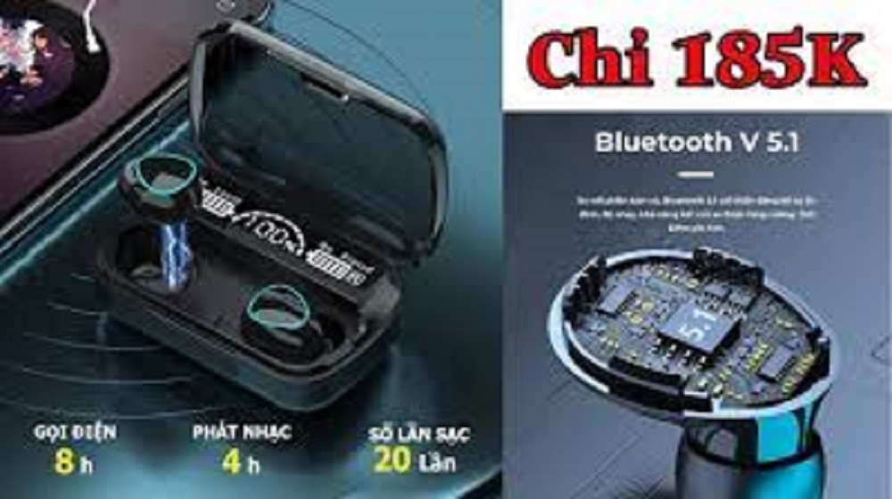 Tai nghe không dây bluetooth - Tai nghe bluetooth M10 V5.1 True Wireless - điều khiển cảm ứng pin trâu 3500mah, hỗ trợ mọi dòng máy, micro 2 bên, chống ồn, chống nước ,