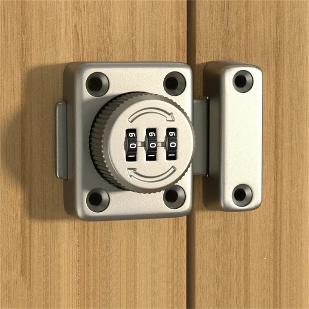 Passwork Lock Sliding Bolt Lock Protection Combination Password Door Lock No Keys ...