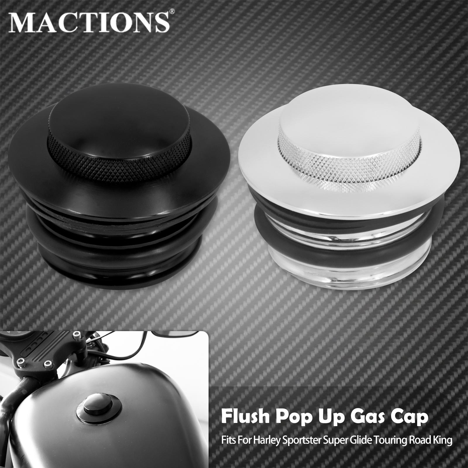 zpoury Motorcycle CNC Pop Up Gas Cap Black/Chrome Fuel Oil Tank Cover ...