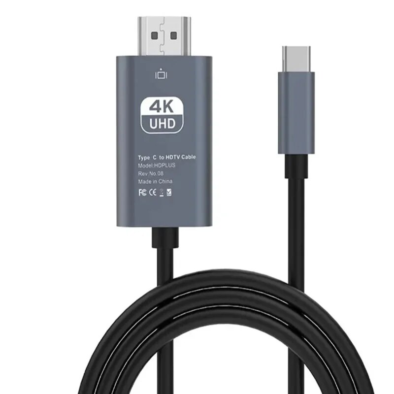 Type C To 4K 30Hz HDMI-Compatible Adapter Cable Phone Monitor Screen HDTV Adapter Cable Computer Video Same Screen HDMI Cable. 