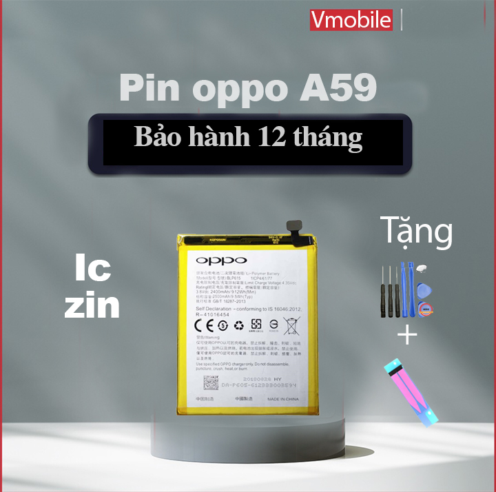 Pin oppo blp601 / f1s / a53 / a59 tặng kèm bộ sửa và keo dán.