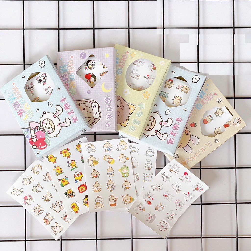 1 Hộp sticker 12 tờ siêu cute