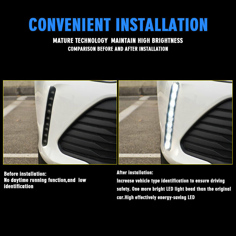 1X 10LED 12V Daytime Running Light DRL COB Strip Lamp Fog Car Driving Waterproof. 