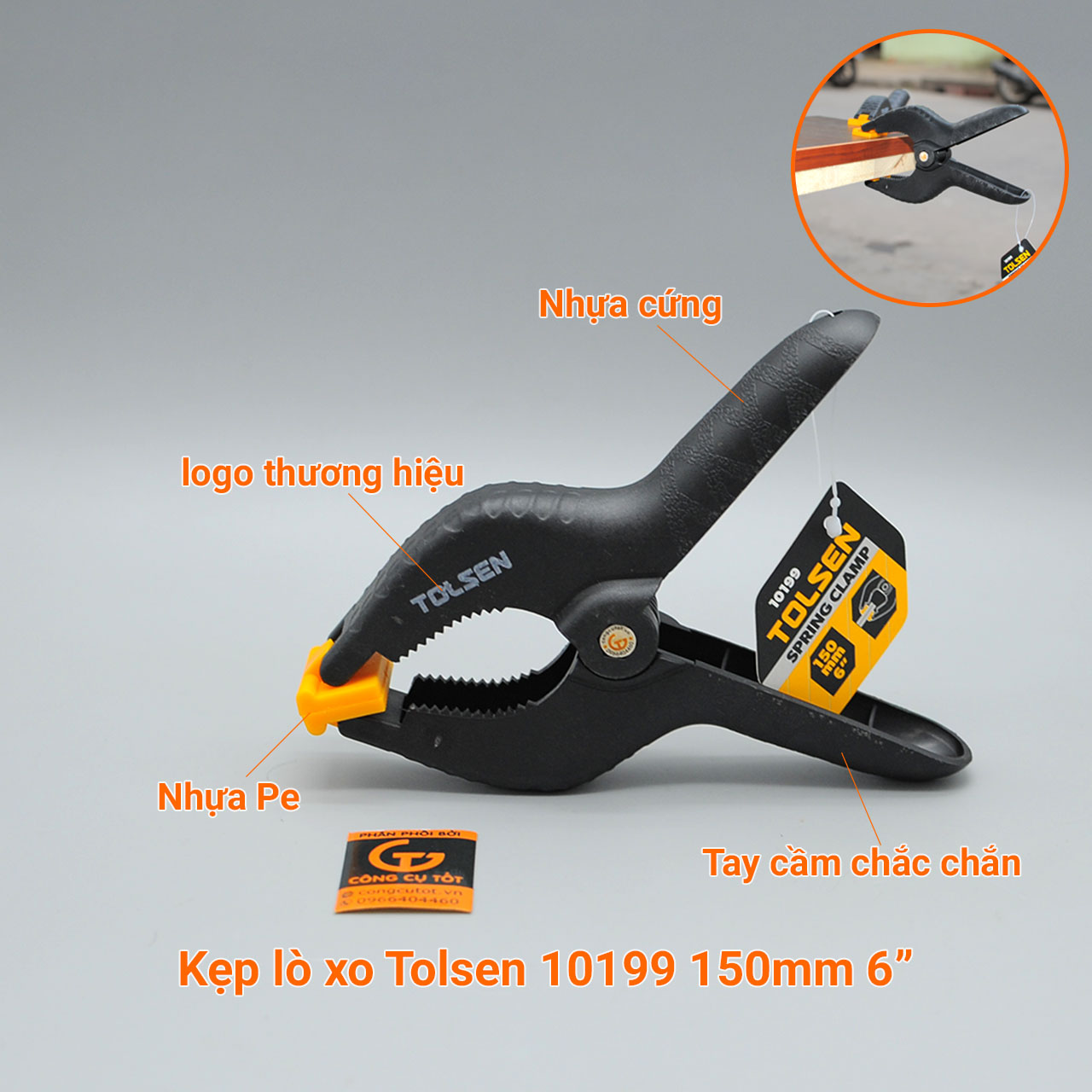 Kẹp lò xo Tolsen size tùy chọn