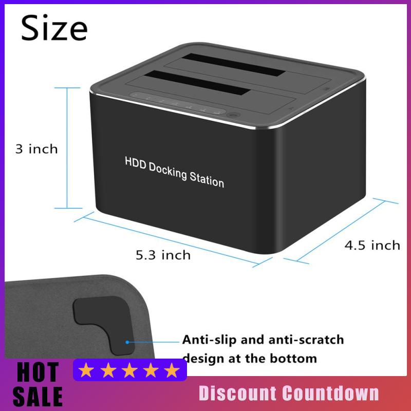Usb3.0 Hard Disk Base 2.5/3.5 Inch Hard Drive Disk Case Double Bay Sata Expansion Base Copy Clone Function
