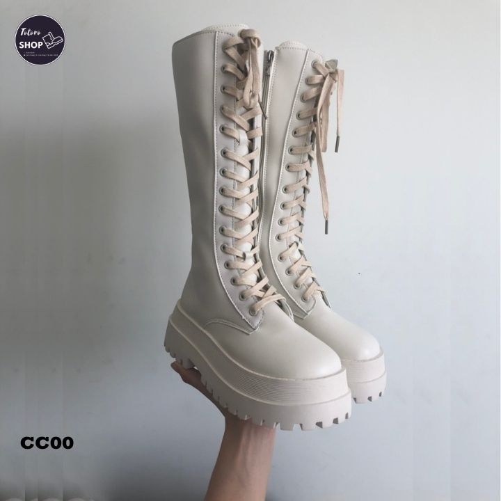 [Hàng Sẵn] [Ảnh Thật] [Freeship] Giày Bốt Nữ Chiến Binh Cổ Cao Cá Tính - CC00