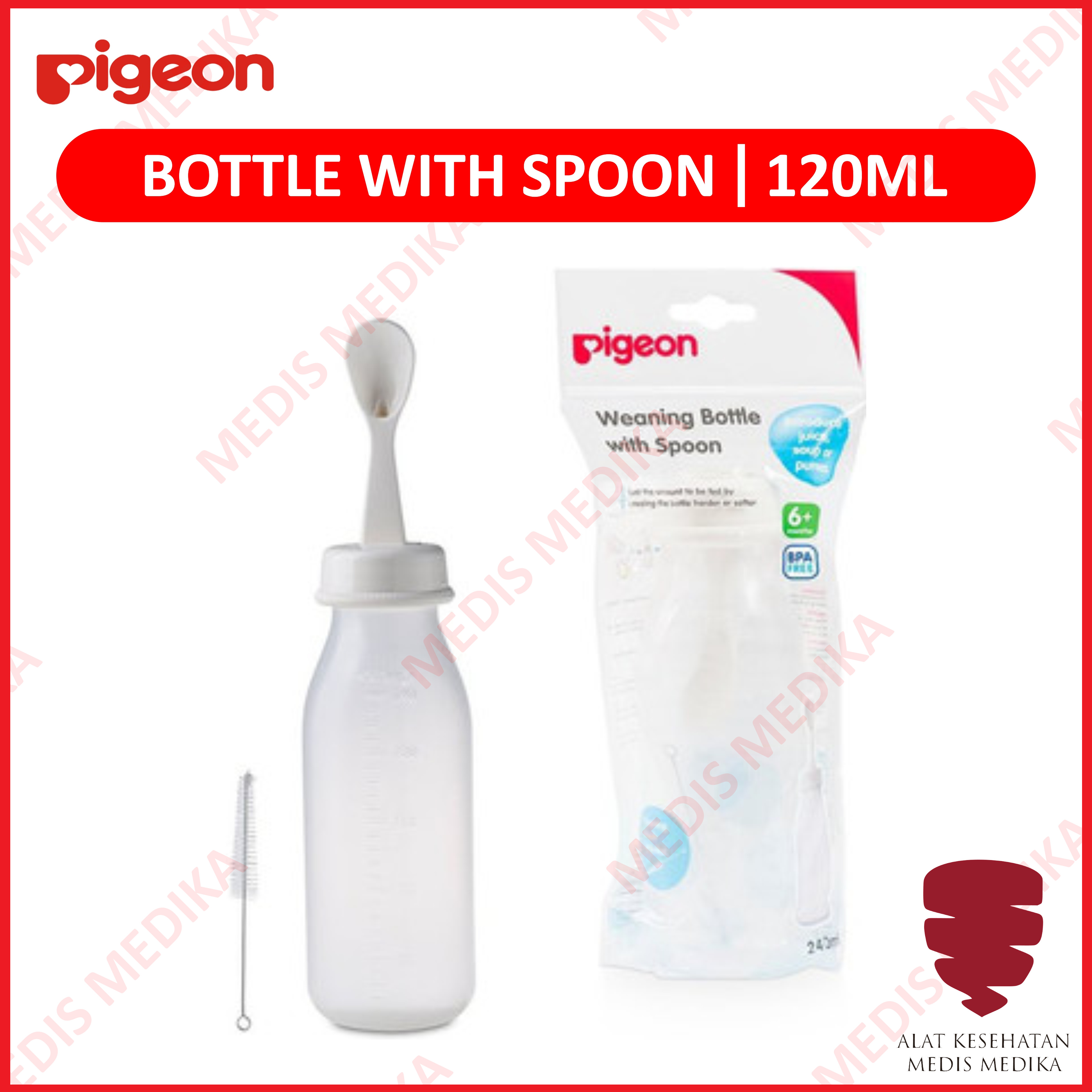 Pigeon Weaning Bottle With Spoon 120ml Pigeon 120 Ml Weaning
