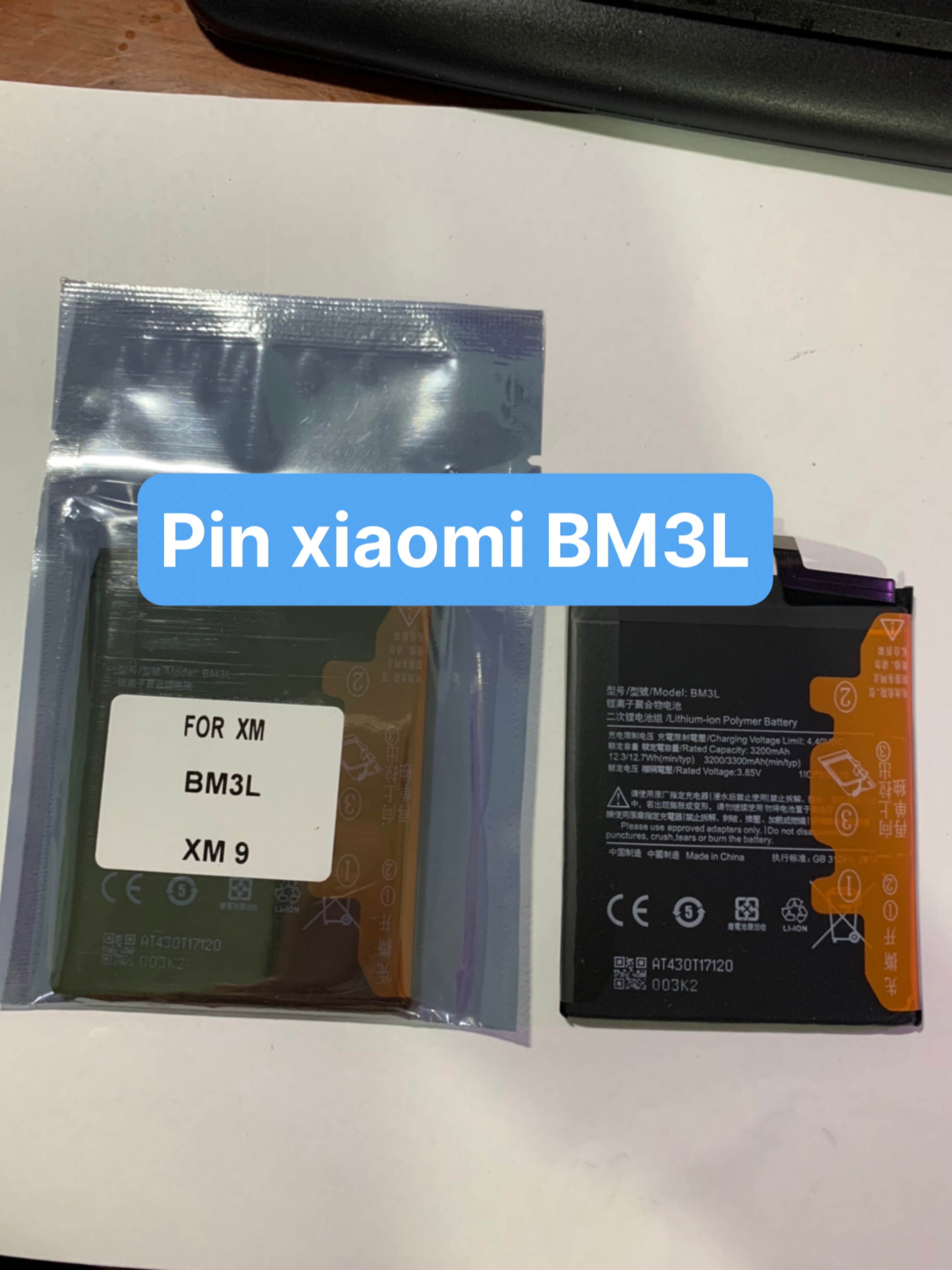 Pin chính hãng xiaomi mi 9, pin bm3l, 3200 / 3300 mah / có bảo hành