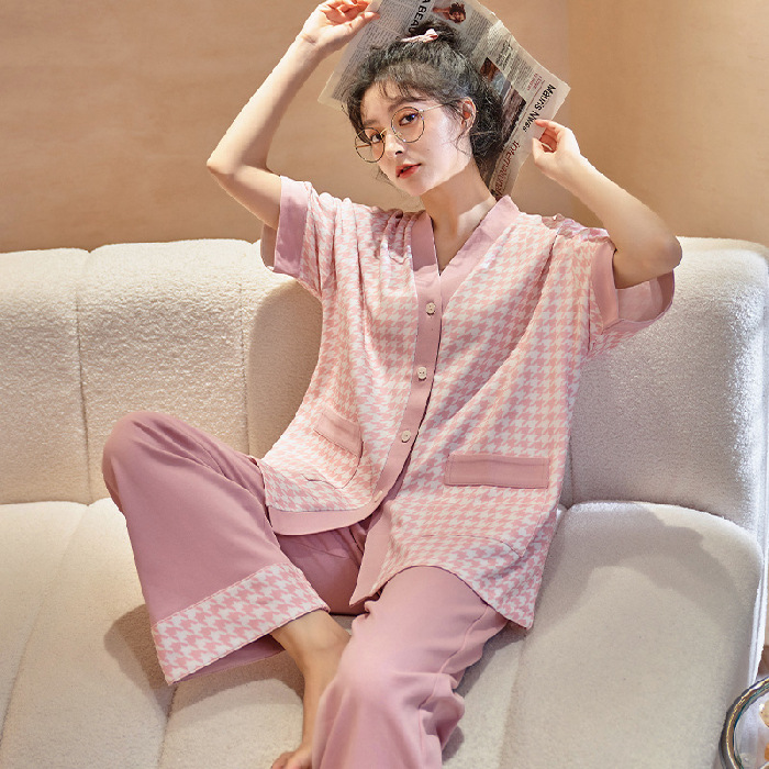 Bộ Ngủ Mặc Nhà Yukata Quần Dài Cotton