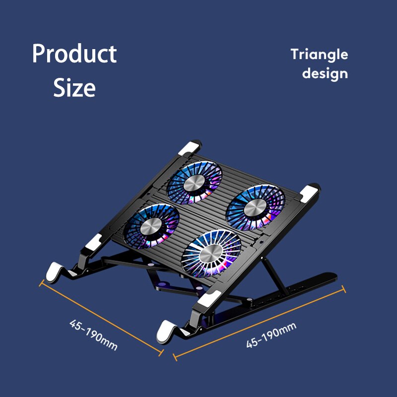 New máy tính xách tay Cooler cơ sở đứng Laptop xoay lật tấm làm mát xách tay có thể điều chỉnh giá đỡ máy tính xách tay cho 11-17.3 inch với 2/4 người hâm mộ 2023 loại tốt