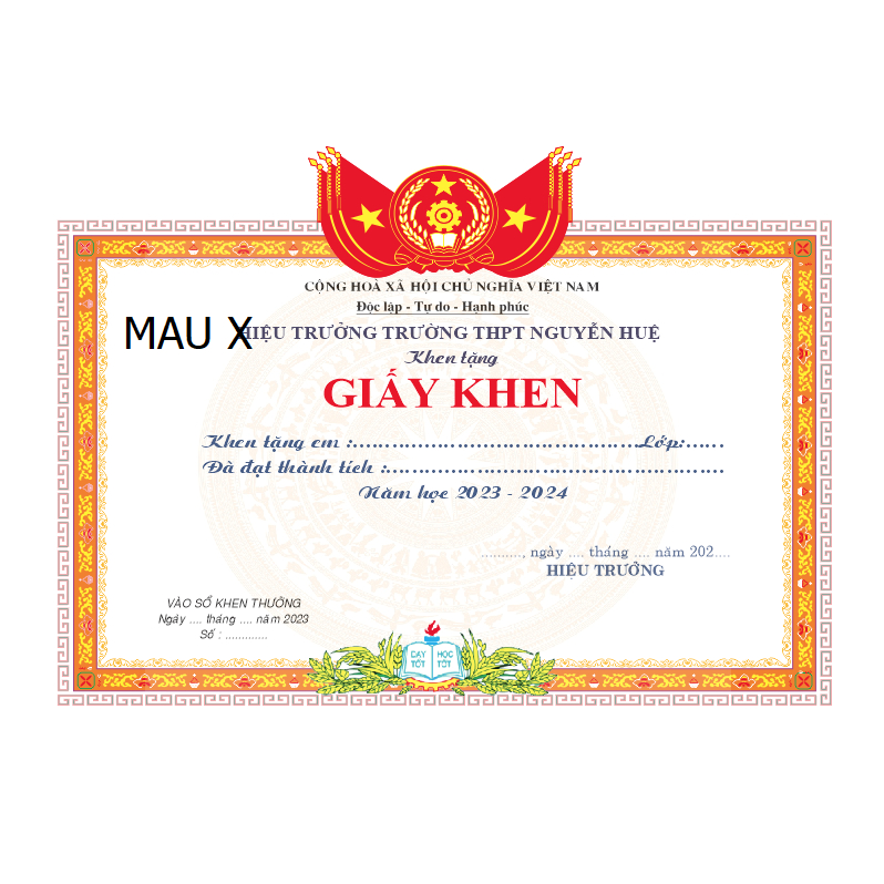 Giấy Khen Khổ A4, Khổ A5(In Nội Dung Theo Yêu Cầu)