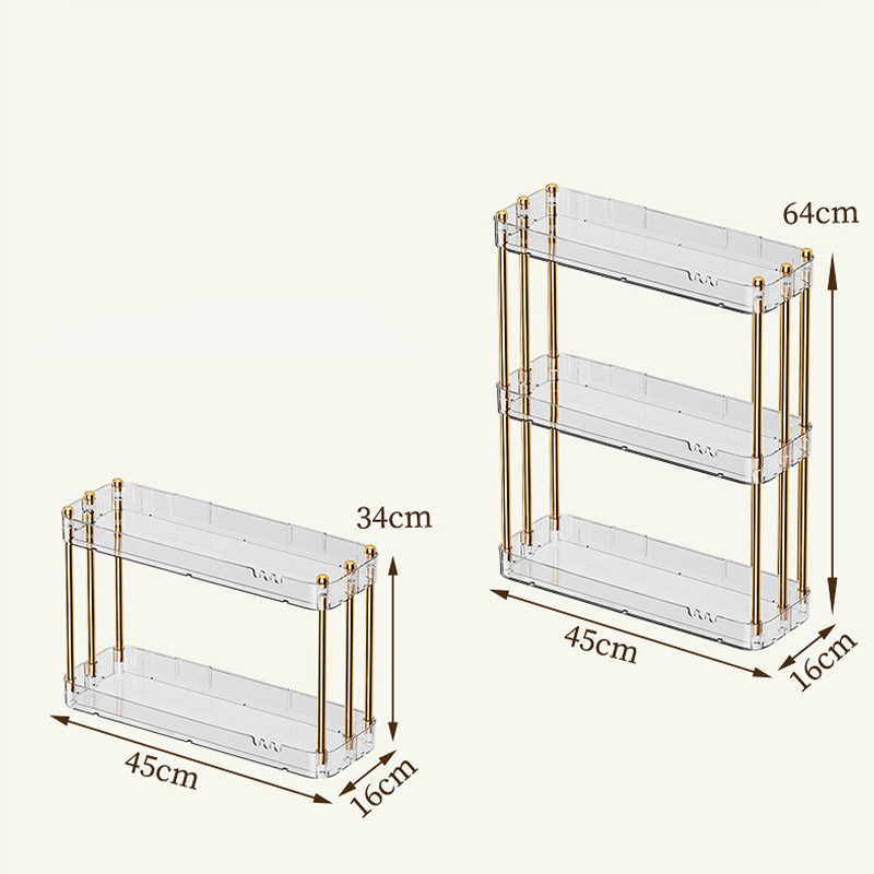Kitchen shelves, wall-mounted non-perforated bathroom storage shelves, multi-layer vanity storage cabinets, cosmetics storage boxes