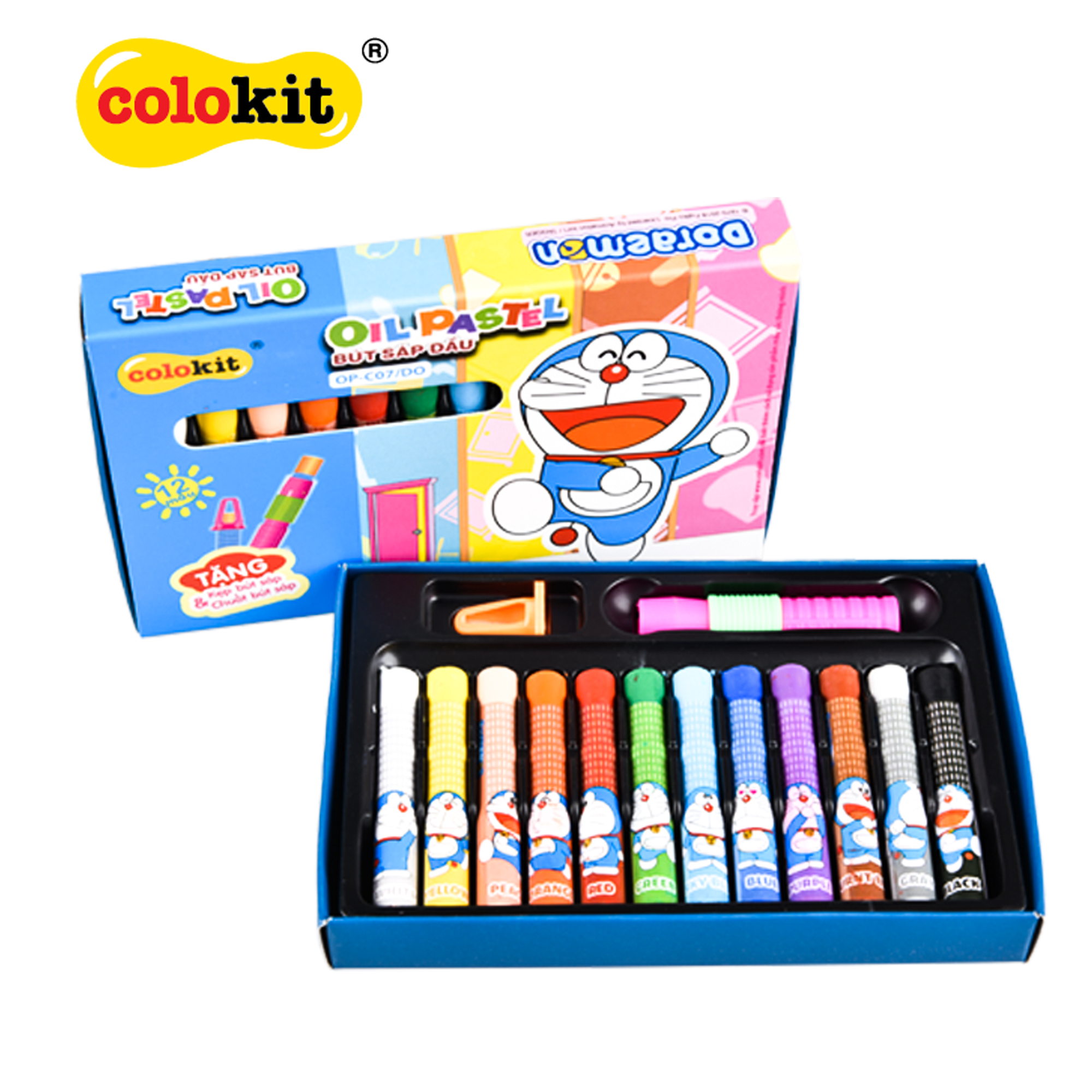 BÚT SÁP DẦU COLOKIT DORAEMON OP-C07/DO 12 MÀU