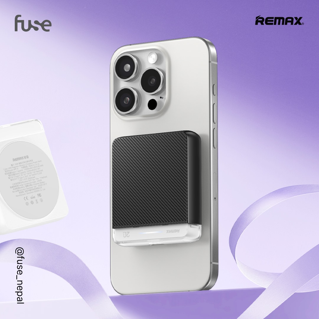 Remax RP-P009 Magnetic Wireless Power Bank 10000mAh – Compact, Fast Charging, Portable by Fuse Nepal. 