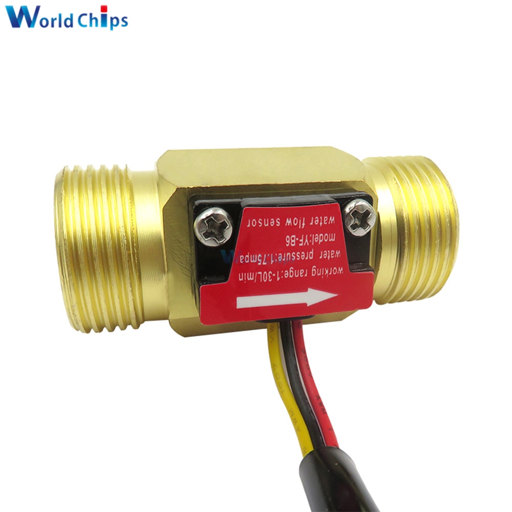 Dc5-18v G3/439;39; Yf-B6 All Copper Water Flow Sensor B6 Flowmeter Heater Hall Sensor Switch Liquid Circulating Turbine Flow Meter