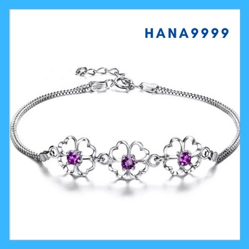 [HCM] bracelets bangles female DIY adjustable size flower chain 4 Wing Silver 925 premium included video