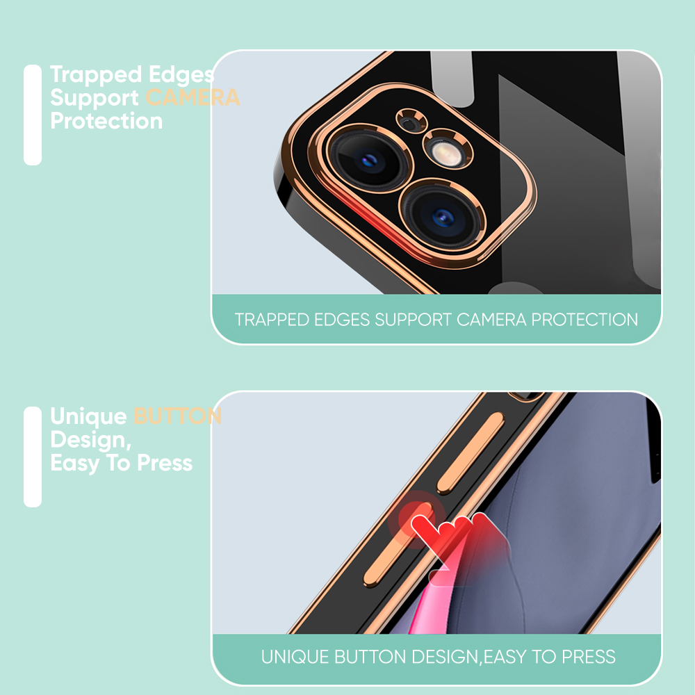 Jizetin (Free Lanyard) for OPPO A3 Pro 5G Back Cover Pure Color Luxury 6D Plating Case Side Pattern Soft Silicone Square Mobile Phone Cases.