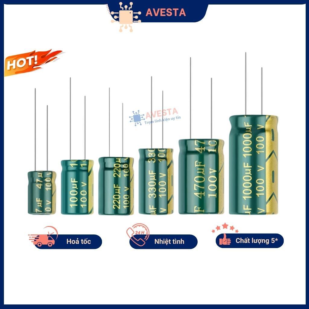 Tụ hóa 100v 10uf-1000uf tần số cao avesta