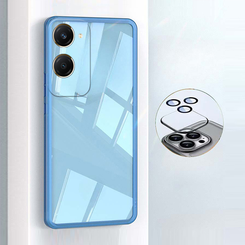 New Phone case Vivo Y03T Back cover Camera Protection Semi Transparent Soft Silicone Shockproof with Lens Protector Films for Vivo Y03T case. 