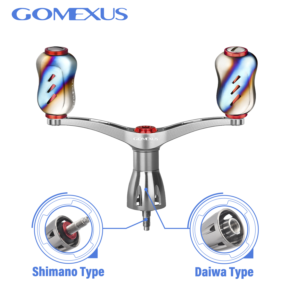 Gomexus 82-98mm Reel Double Handle with Titanium Knob for Shimano
